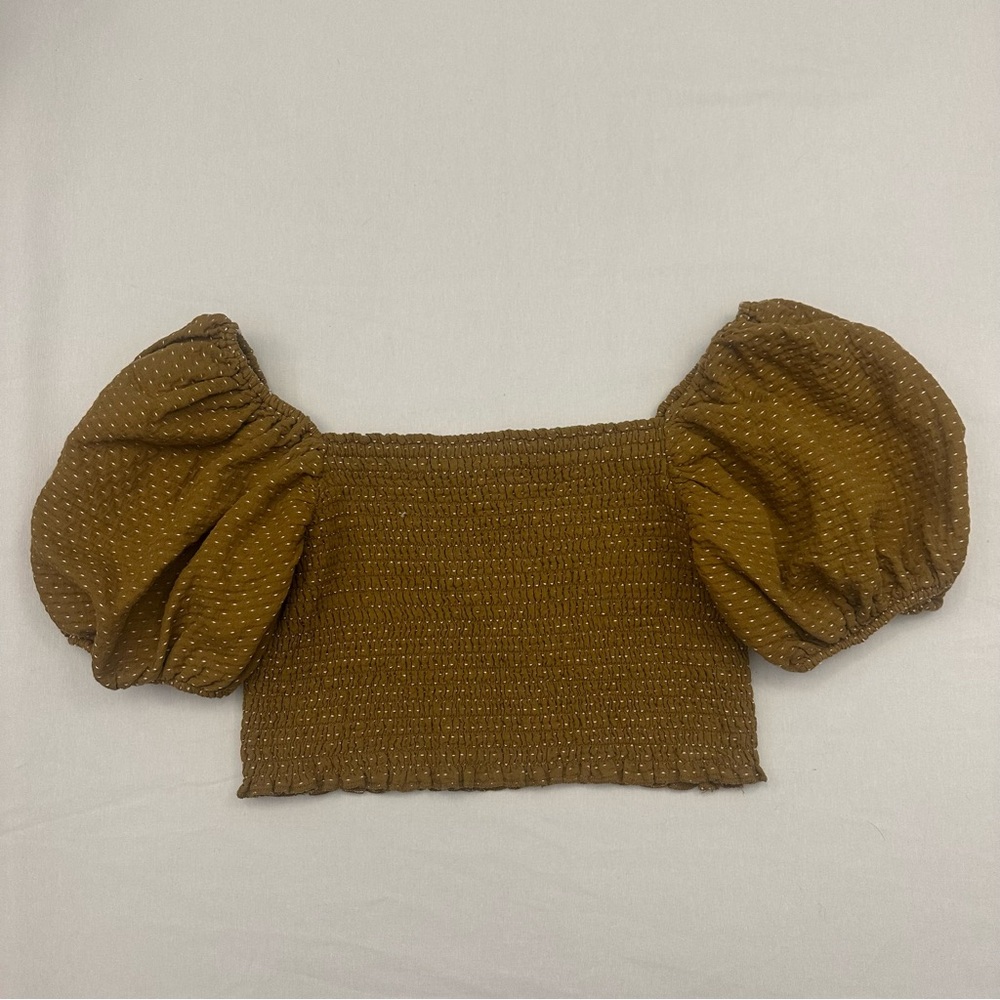 Wild Fable Brown Puff Sleeve Blouse